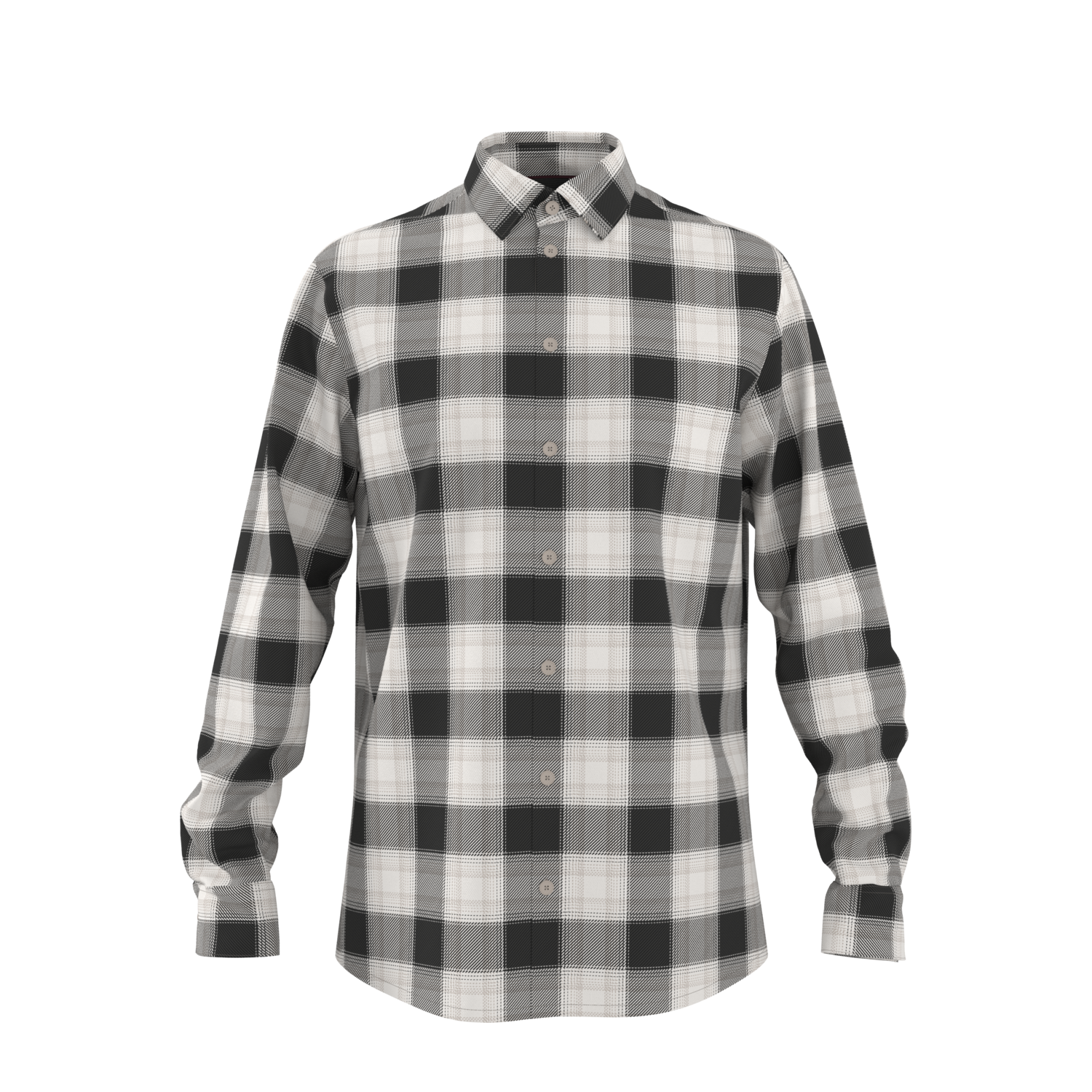 ESMARA MEN Heren flanellen overhemd (Zwart/wit, XL)