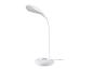 Witte LED-bureaulamp met flexibele hals en kleurrijke aanraakbedieningsbasis