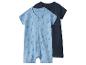 Blauwe baby romper met zeilboten en donkerblauw T-shirt.