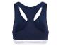 Donkerblauwe Reebok sportbeha met racerback en witte logoband