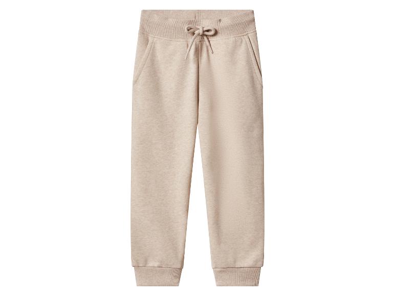 Beige joggingbroek met trekkoord in de taille en geribde boorden.