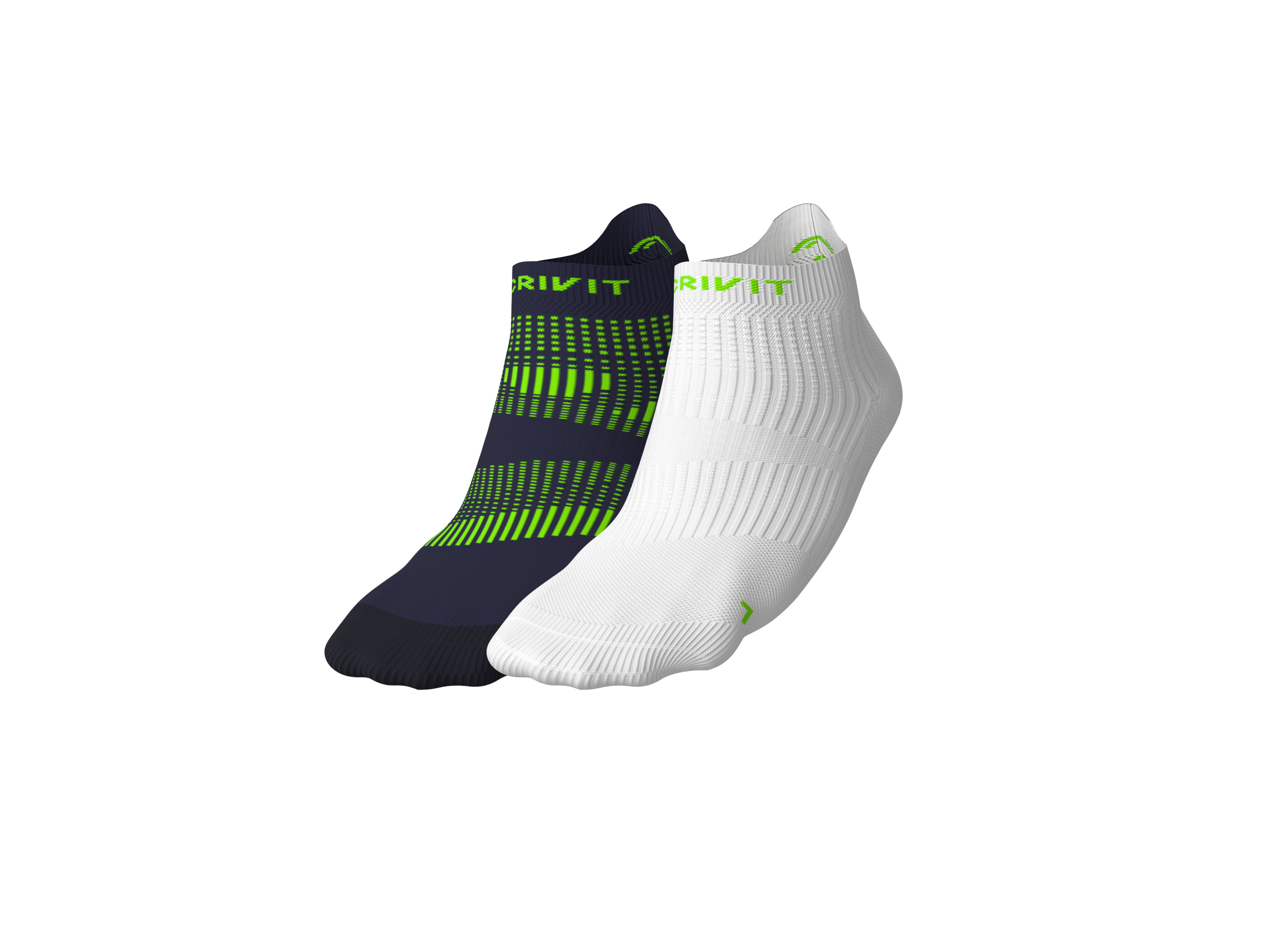 CRIVIT 2 Paar hardloopsokken (Donkerblauw/wit, 45/46)