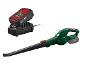 Draadloze bladblazer met accu en oplader.