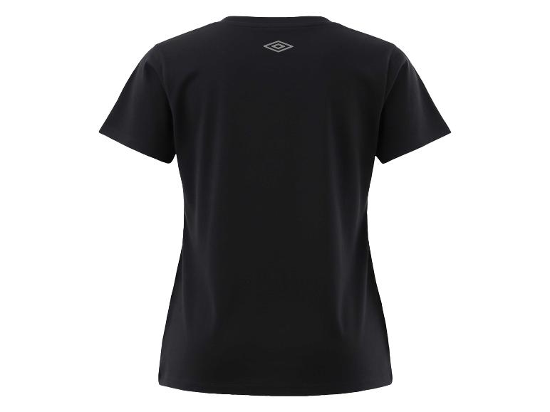 Zwart T-shirt met korte mouwen en een klein, grijs logo op de rug