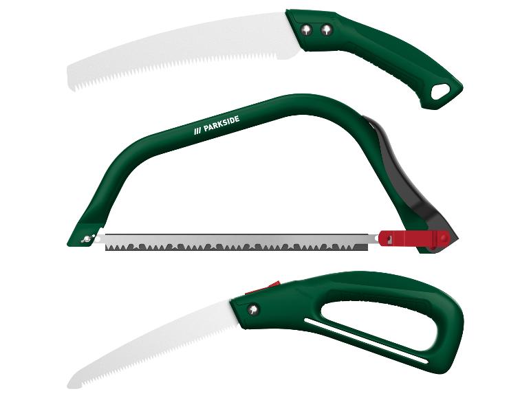 Parkside zagen: een boogzaag en twee vouwzagen.