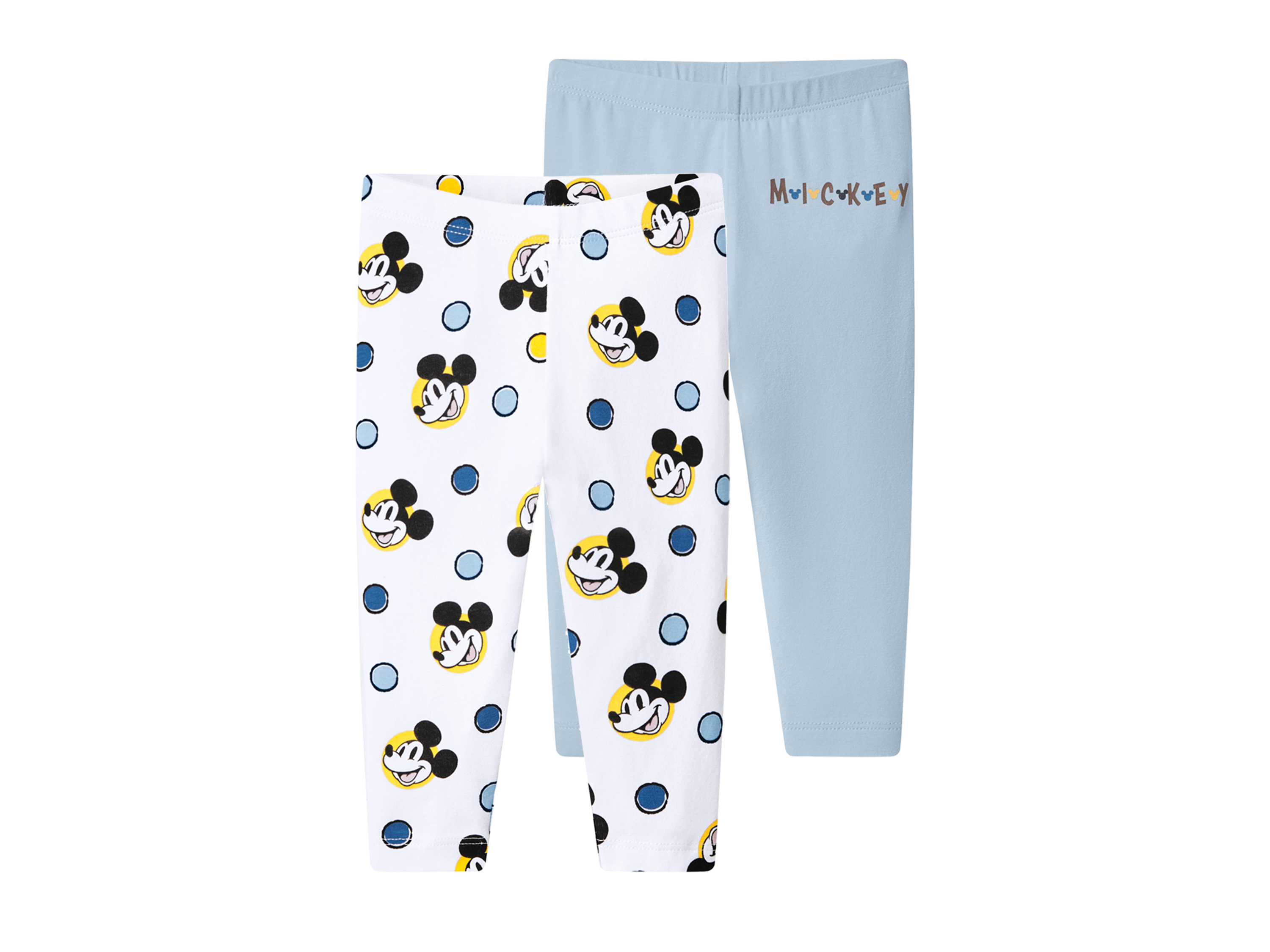 LUPILU Set van 2 baby leggings (Blauw/print, 50/56)