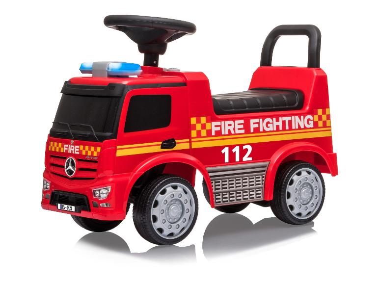 Rode brandweerauto speelgoed met nummer 112.
