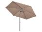 Beige rechthoekige tuinparasol met centrale paal en metalen frame