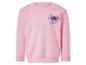 Roze sweatshirt met Stitch en Angel print en de tekst 'Stitch & Angel'.