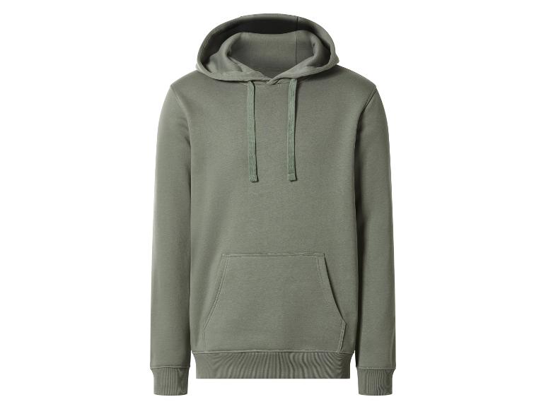 Effen groene hoodie met trekkoorden en een voorzak