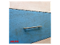 Baufix meubels: blauwe en beige houten laden.