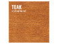 Teakhout sample, satijn afwerking.