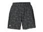 Donkergrijze sportshort met zwarte zijpanden en een subtiel patroon.