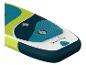 Opblaasbaar SUP-board in turquoise en limoengroen.