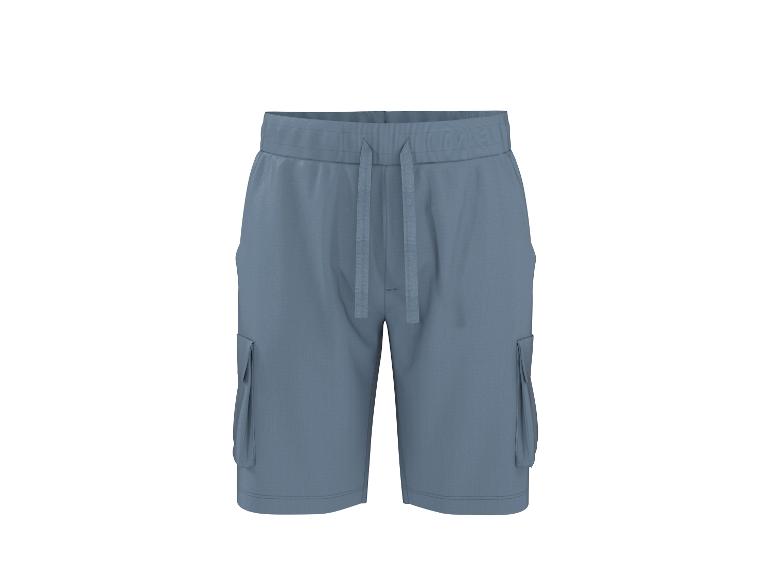 Blauwe cargoshorts met trekkoord in de taille