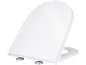 Witte toiletzitting met softclose-functie, licht geopend