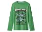 Groen Minecraft T-shirt met lange mouwen voor kinderen met de tekst 'READY SET CRAFT'