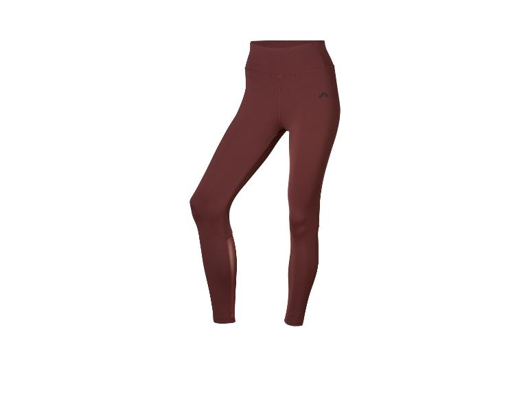 Donkerbruine leggings met mesh details.