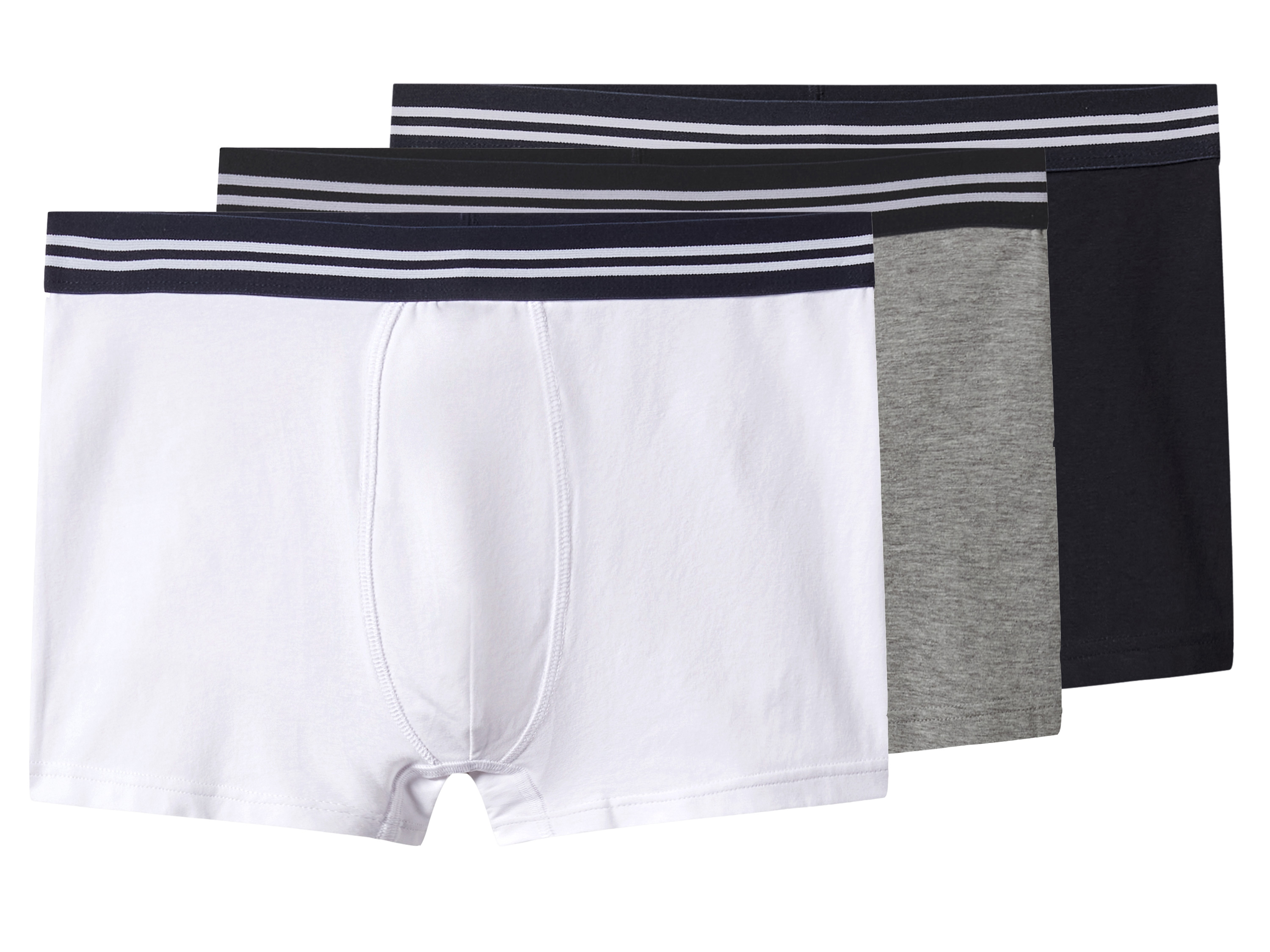 esmara Men Set van 3 heren boxers (Donkerblauw/wit/grijs, L)