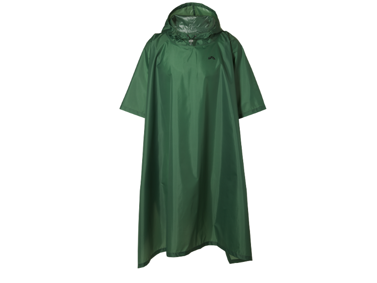 Groene regenponcho met capuchon