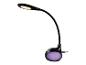 Zwarte LED bureaulamp met gekleurd sfeerverlichting.