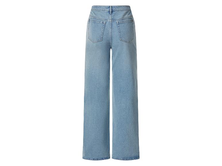 Lichtblauwe wide-leg denim jeans, achterkant