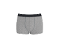 Grijze herenboxershort met een donkere elastische tailleband en witte strepen.