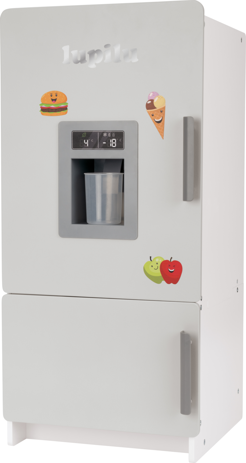 LUPILU Houten speelgoed koelkast of wasmachine, met accessoires (Houten koelkast)