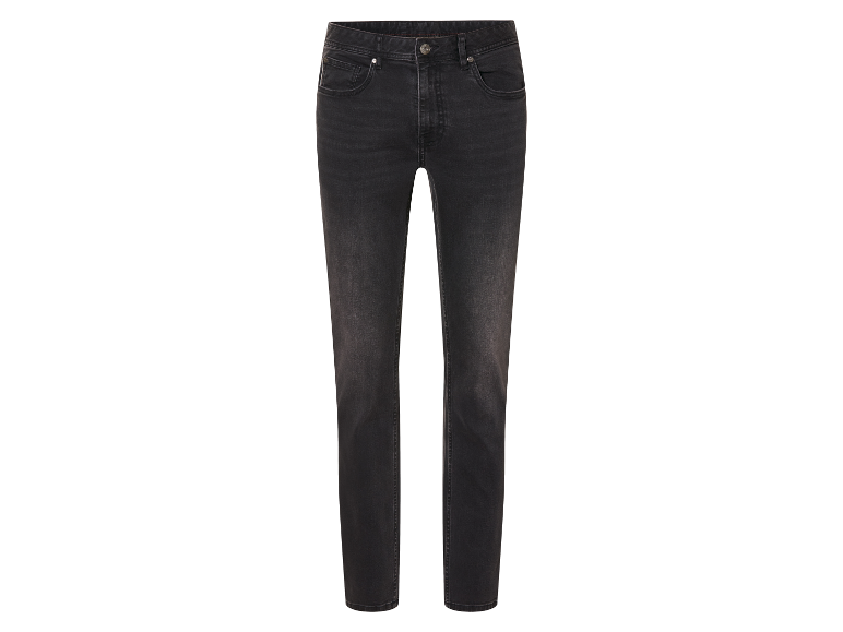 Donkergrijze skinny jeans.