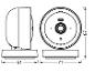 Afmetingen: 61x87 mm en 71x87 mm, twee technische tekeningen van een armatuur.