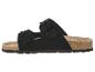 Zwarte sandalen met twee bandjes, gespen en kurken zool