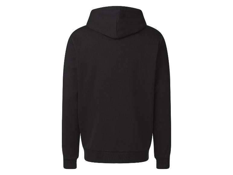 Een zwarte hoodie met capuchon.