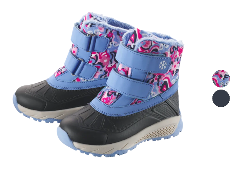 Kinderwinterlaarzen met kleurrijk bloemenpatroon en klittenbandsluitingen