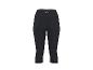 Zwarte dames capri legging met subtiel logo op de tailleband