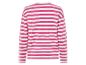 Een roze en wit gestreept longsleeve shirt.