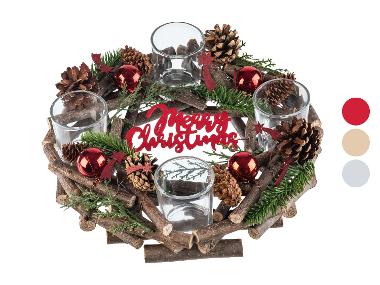 Kerstkrans met 4 waxinelichthouders