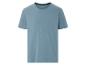 Blauw heren t-shirt, eenvoudige en casual kleding.