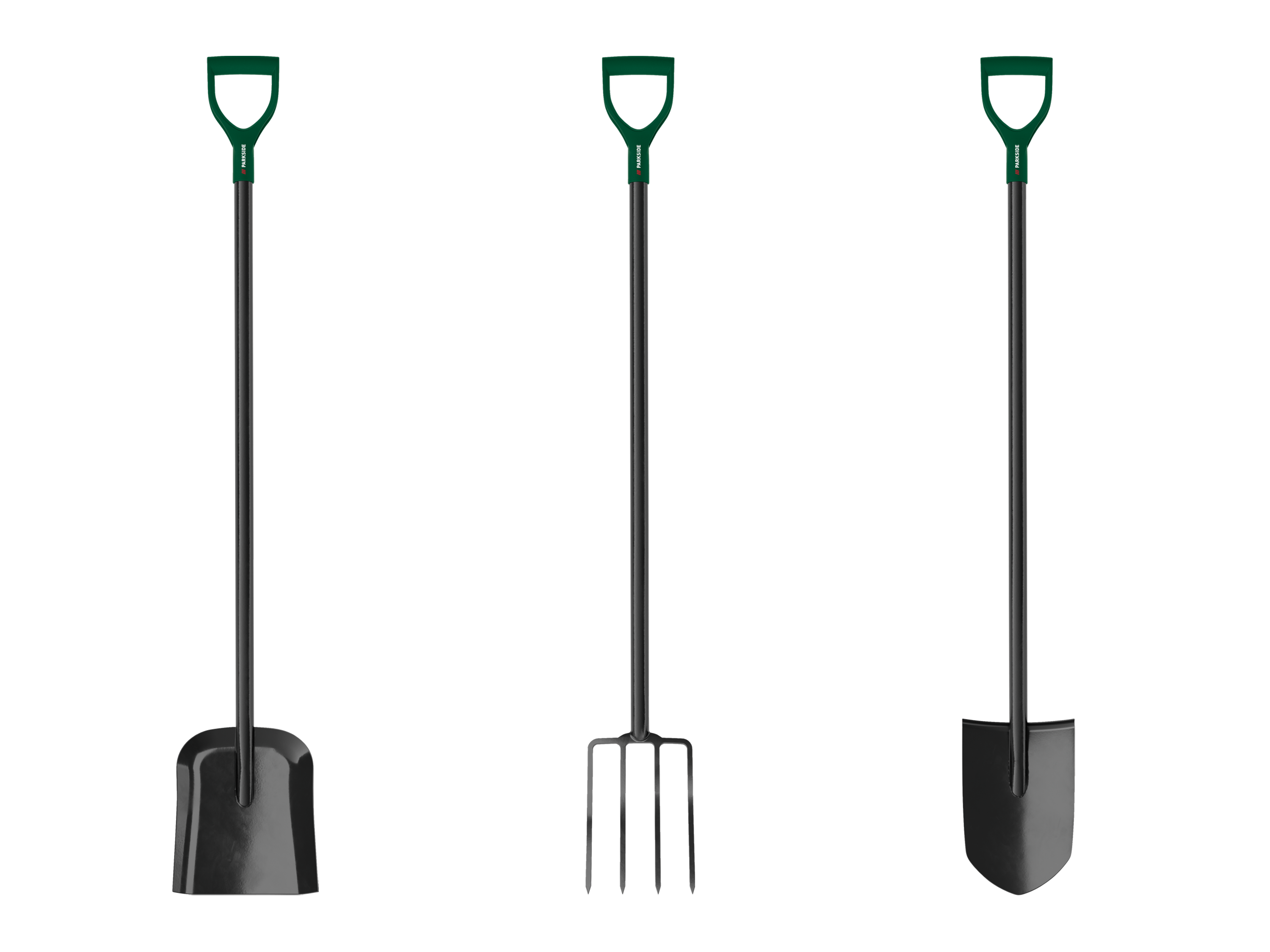 PARKSIDE Tuingereedschapset, 3-delig, spade, schep & hark