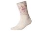 Lichtbeige sok met roze fair isle patroon