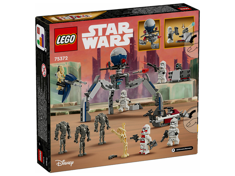 LEGO Star Wars set met een walker, speeder en diverse minifiguren