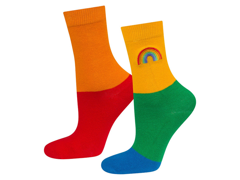 Soxo Dames-heren sokken (36-40, Regenboogpatroon)