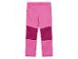 Roze kinder sportbroek met contrasterende panelen en rits.