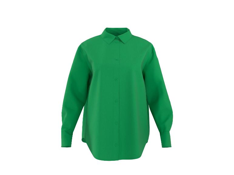 Groen damesoverhemd met lange mouwen en knopen