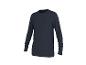 Donkerblauw shirt met lange mouwen op een witte achtergrond