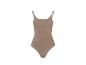 Beige corrigerende body voor dames met dunne bandjes
