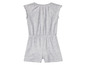 Een grijze jumpsuit met korte mouwen voor meisjes.