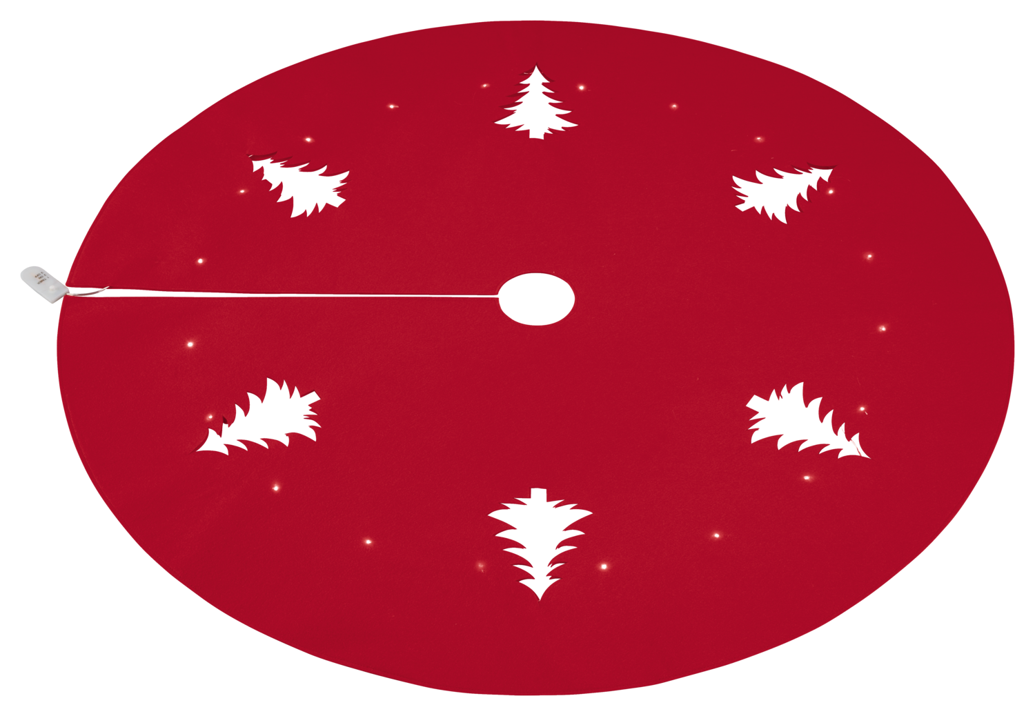 LIVARNO LED-kerstboomkleed, Ø100 cm (Rond, Rood)