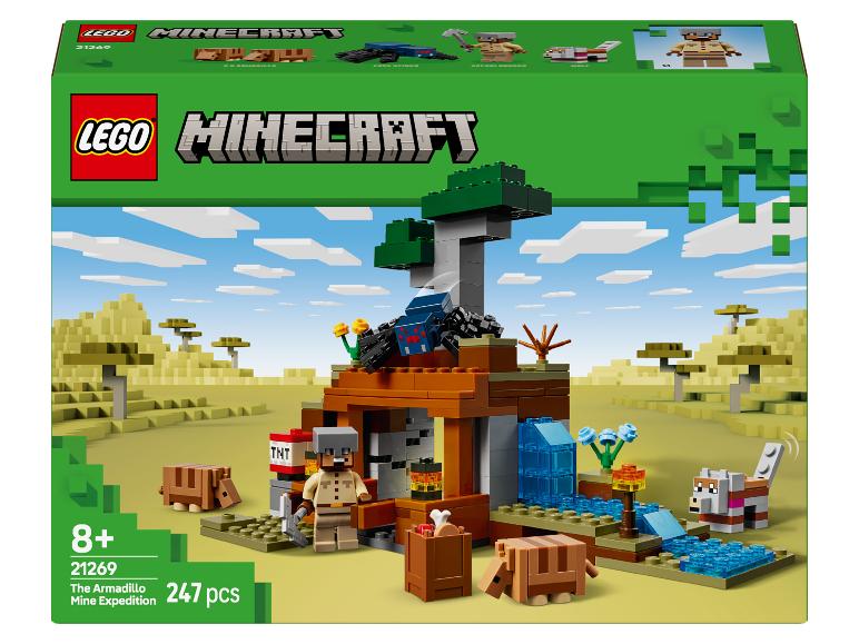 LEGO Minecraft De Armadillo Mijn Expeditie set met figuren en accessoires.