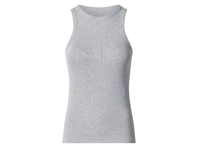 Eenvoudige geribbelde grijze tanktop