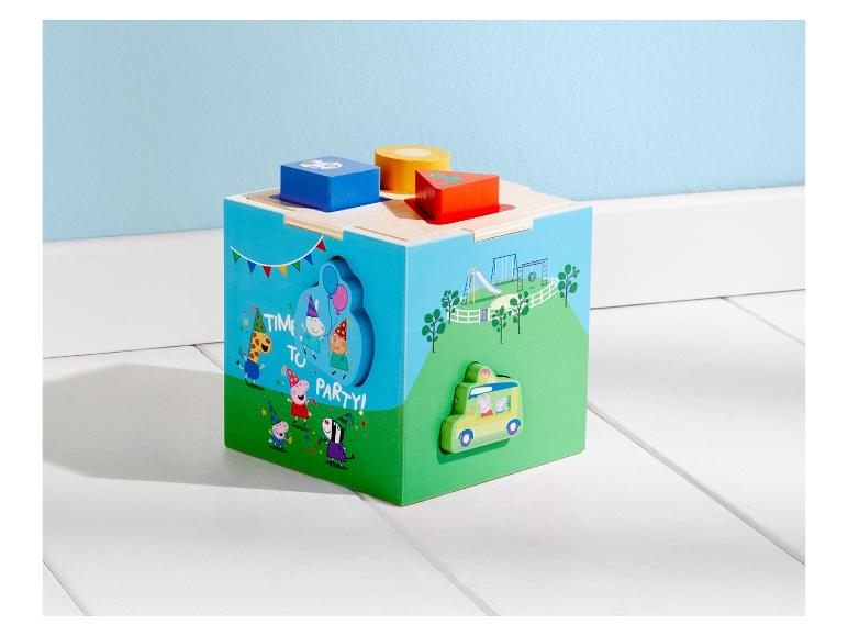 Peppa Pig blokkenspel met een busje en figuren.